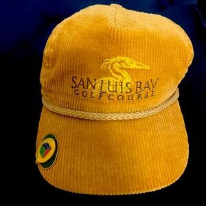 Vintage San Luis bay gold rope golf hat